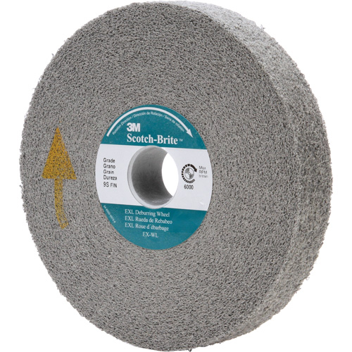 Meule d'&eacute;barbage EXL Scotch-Brite, 6" x 1/2", Arbre de 1" Les Fournitures Industrielles Méga