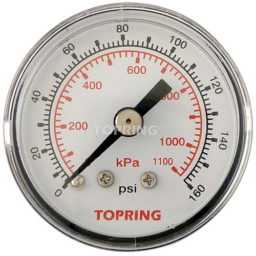 Pressure Gauge, 1-1/2" , 0 - 160 psi, Back Mount, Analogue Les Fournitures Industrielles Méga