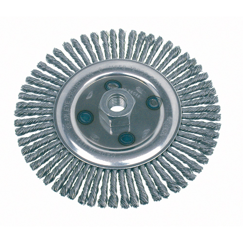 Brosse rotative &agrave; fils nou&eacute;s, pour passe de fond, Dia. 4-7/8", Fils 0,02", Arbre 5/8"-11, Acier Les Fournitures Industrielles Méga