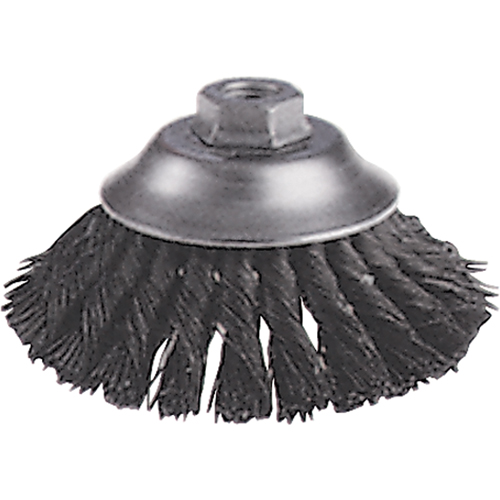 Knot Wire Cup Brushes - Flared Cup Brush, 6" Dia., 0.02" Fill, 5/8"-11 Arbor, Steel Les Fournitures Industrielles Méga