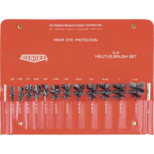 Ensemble de brosses internes &agrave; fils m&eacute;talliques ondul&eacute;s HeliTuf Les Fournitures Industrielles Méga