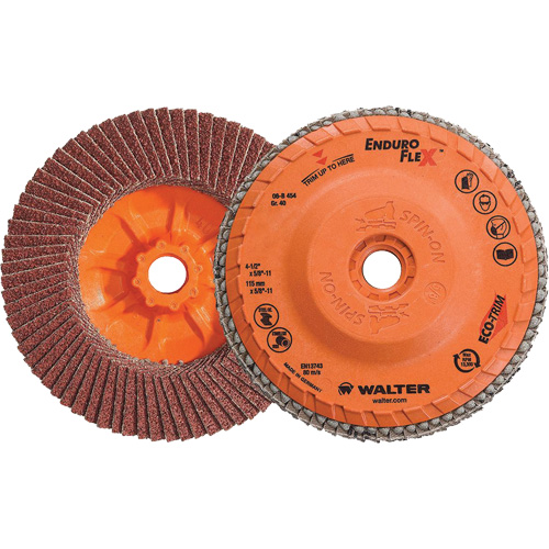 Enduro-Flex Flap Disc, 4-1/2" x 5/8"-11, Type 27, 40 Grit, Zirconia Alumina Les Fournitures Industrielles Méga