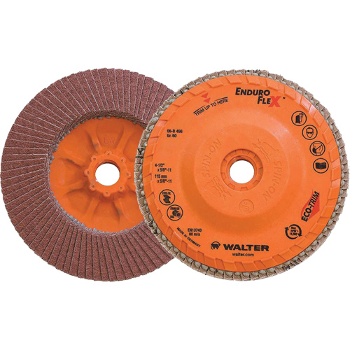 Enduro-Flex Flap Disc, 4-1/2" x 5/8"-11, Type 27, 60 Grit, Zirconia Alumina Les Fournitures Industrielles Méga