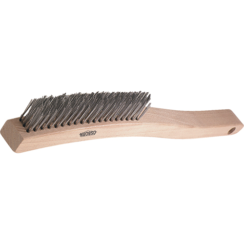 Brosses de grattage &agrave; manche long, garnissage en V, Acier inoxydable, 3 x 19 rangs de fils, Longueur 13-3/4" Les Fournitures Industrielles Méga