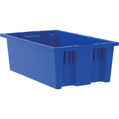 Nesting and Stacking Tote, 6" x 11" x 18", Blue Les Fournitures Industrielles Méga