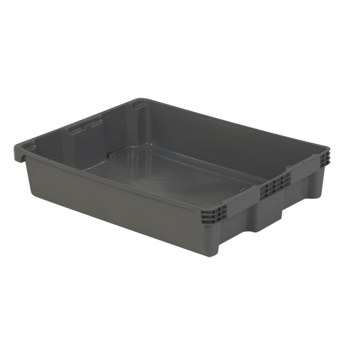 Contenants Stack-N-Nest Polylewton, 6,1" x 29,6" x 22,4", Gris Les Fournitures Industrielles Méga