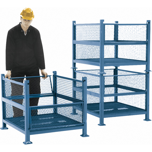Open Mesh Containers, 2 Drop Gates, 2500 lbs. Capacity, 34.5" W x 40.5" D x 32.25" H Les Fournitures Industrielles Méga
