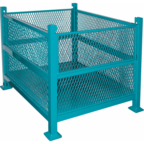 Conteneurs en m&eacute;tal grillag&eacute;, 2 panneaux repliables, Capacit&eacute; 3000 lb, 34,5" la x 40,5" p x 32,25" h Les Fournitures Industrielles Méga