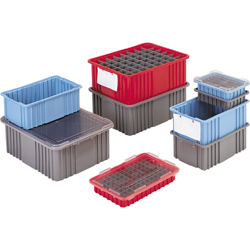 Contenants Divider Box, Poly&eacute;thyl&egrave;ne, 10,8" la x 8,3" p x 2,5" h, Gris Les Fournitures Industrielles Méga