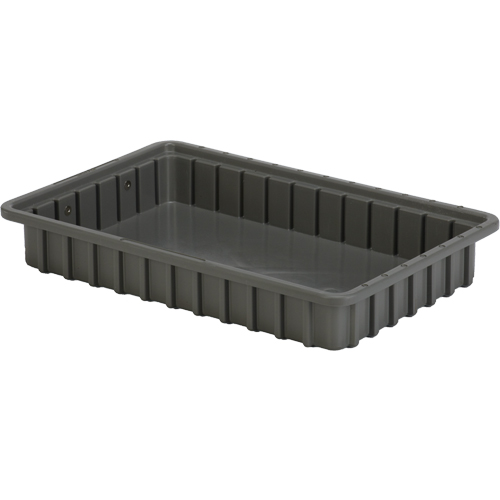 Divider Box&reg; Containers, Polyethylene, 16.5" W x 10.9" D x 2.5" H, Grey Les Fournitures Industrielles Méga