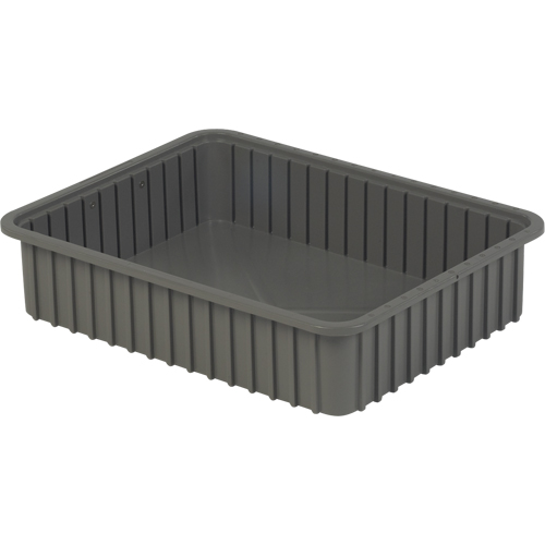 Contenants Divider Box, Poly&eacute;thyl&egrave;ne, 22,4" la x 17,4" p x 5" h, Gris Les Fournitures Industrielles Méga