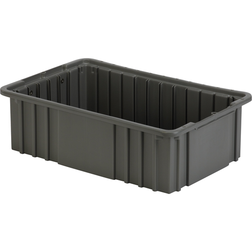 Contenant Divider Box, Poly&eacute;thyl&egrave;ne, 16,5" la x 10,9" p x 5" h, Gris Les Fournitures Industrielles Méga