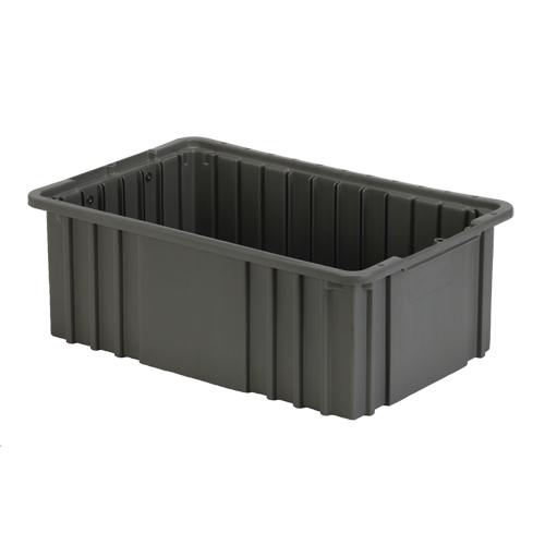 Contenant Divider Box, Poly&eacute;thyl&egrave;ne, 15,5" la x 9,9" p x 6" h, Gris Les Fournitures Industrielles Méga