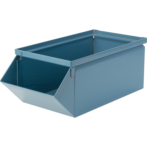 Bac en acier, Cap. 100 lb, 12" la x 20-1/2" p x 9-1/2" h, Bleu Les Fournitures Industrielles Méga
