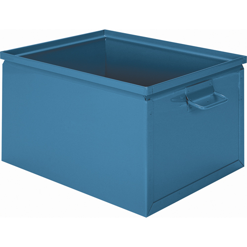 Steel Stacking Box, 7.5" W x 13" D x 6" H, Blue Les Fournitures Industrielles Méga