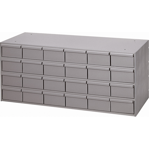Casiers &agrave; tiroirs industriels, 24 tiroirs, 33-3/4" la x 11-5/8" p x 14-3/8" h, Gris Les Fournitures Industrielles Méga