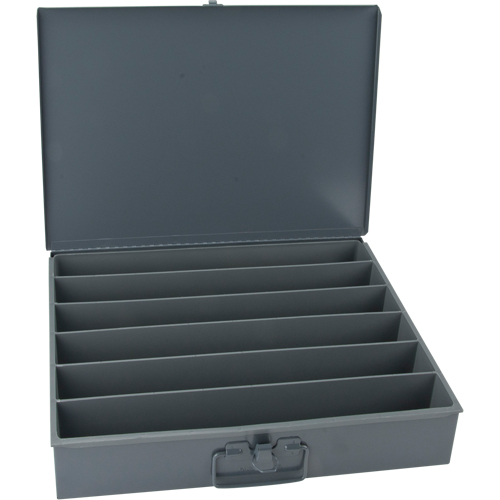 Compartment Steel Scoop Boxes , 18.34" W x 12.16" D x 3.16" H, 6 Horizontal Compartments Les Fournitures Industrielles Méga