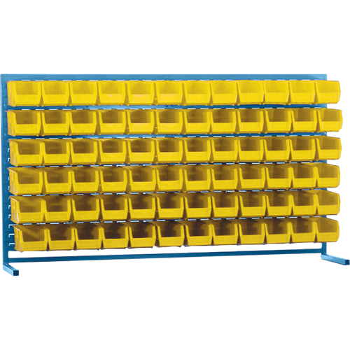 Rayonnage &agrave; persienne avec bacs, 72 bacs, 72" la x 15" p x 40" h Les Fournitures Industrielles Méga