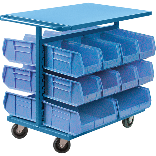 Bin Cart with Bins, Double-sided, 20 bins, 24" W x 38-1/2" D x 36-1/2" H Les Fournitures Industrielles Méga