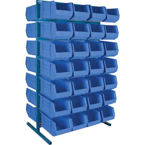 Support stationnaire deux c&ocirc;t&eacute;s pour bacs, 36" la x 24" p x 61" h, 56 bacs Les Fournitures Industrielles Méga