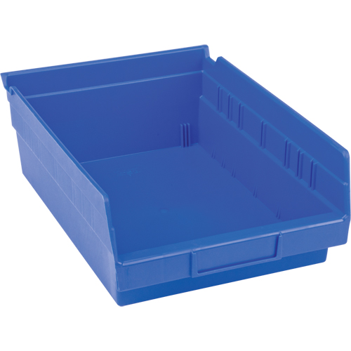 Plastic Shelf Bins, 8-3/8" W x 4" H x 11-5/8" D, Blue, 15 lbs. Capacity Les Fournitures Industrielles Méga