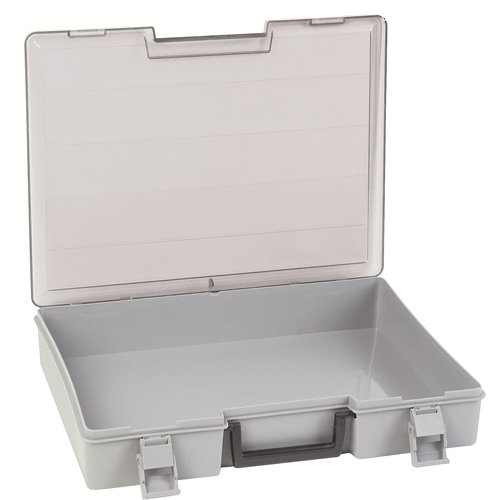 Compartment Case, Plastic, 15-1/2" W x 11-3/4" D x 2-1/2" H, Grey Les Fournitures Industrielles Méga