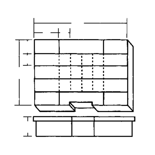 Boîte &agrave; compartiments, Plastique, 24 compartiments, 15-1/2" la x 11-3/4" p, 2-1/2" h, Gris Les Fournitures Industrielles Méga