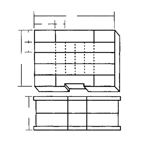 Boîte &agrave; compartiments, Plastique, 48 compartiments, 15-1/2" la x 11-3/4" p, 5" h, Gris Les Fournitures Industrielles Méga