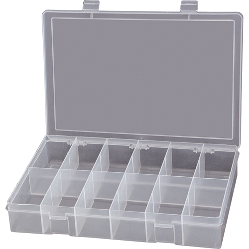 Compact Polypropylene Compartment Cases, 13-1/8" W x 9" D x 2-5/16" H, 12 Compartments Les Fournitures Industrielles Méga