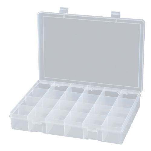 Compact Polypropylene Compartment Cases, 13-1/8" W x 9" D x 2-5/16" H, 24 Compartments Les Fournitures Industrielles Méga