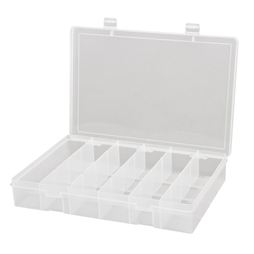 Compact Polypropylene Compartment Cases, 13-1/8" W x 9" D x 2-5/16" H, 6 Compartments Les Fournitures Industrielles Méga