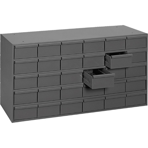 Casiers &agrave; tiroirs industriels, 30 tiroirs, 33-3/4" la x 11-5/8" p x 17-3/4" h, Gris Les Fournitures Industrielles Méga