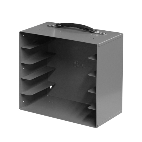 Casiers pour boîtes &agrave; compartiments, Acier, 5 compartiments, 11-1/4" la x 6-3/4" p, 10-3/4" h, Gris Les Fournitures Industrielles Méga