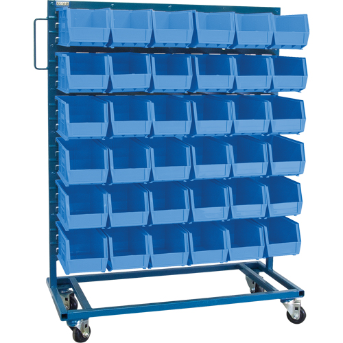 Single-Sided Mobile Bin Rack, Single-sided, 36 bins, 36" W x 16" D x 46-1/2" H Les Fournitures Industrielles Méga