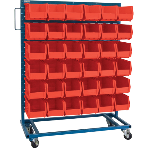 Single-Sided Mobile Bin Rack, Single-sided, 36 bins, 36" W x 16" D x 46-1/2" H Les Fournitures Industrielles Méga