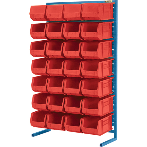 Single-Sided Stationary Bin Rack, 36" W x 12" D x 61" H, 28 Bins Les Fournitures Industrielles Méga