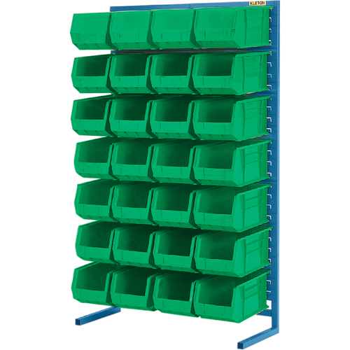 Single-Sided Stationary Bin Rack, 36" W x 12" D x 61" H, 28 Bins Les Fournitures Industrielles Méga