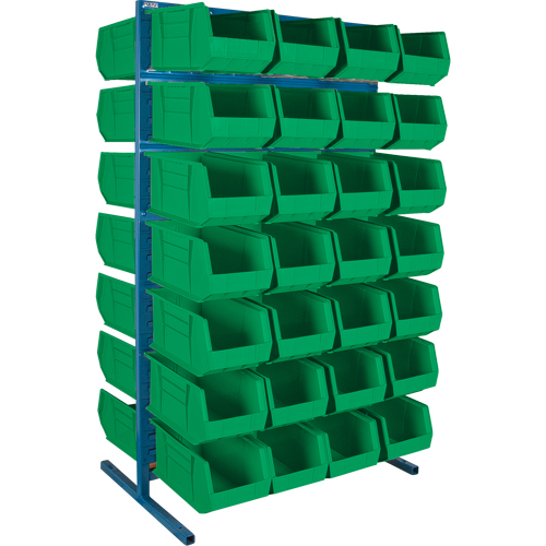 Support stationnaire deux c&ocirc;t&eacute;s pour bacs, 61" la x 56" p x 24" h, 56 bacs Les Fournitures Industrielles Méga