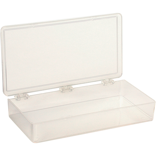 K-Resin Compartment Box, Plastic, 4" W x 8" D x 1-3/16" H, Transparent Les Fournitures Industrielles Méga