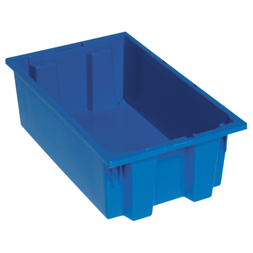 Stack & Nest Totes, 9" x 18" x 11", Blue Les Fournitures Industrielles Méga