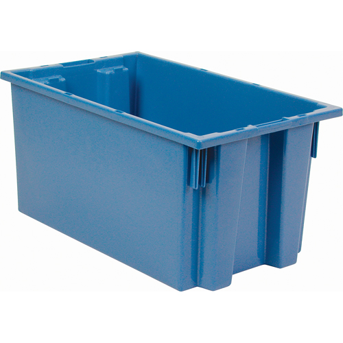 Stack & Nest Totes, 9" x 18" x 11", Blue Les Fournitures Industrielles Méga