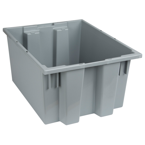 Stack & Nest Totes, 10" x 19.5" x 15.5", Grey Les Fournitures Industrielles Méga