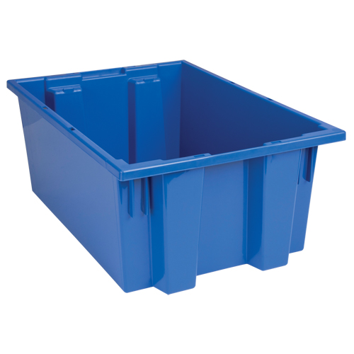 Stack & Nest Totes, 8" x 19.5" x 13.5", Blue Les Fournitures Industrielles Méga