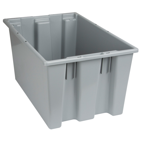 Stack & Nest Totes, 12" x 23.5" x 15.5", Grey Les Fournitures Industrielles Méga