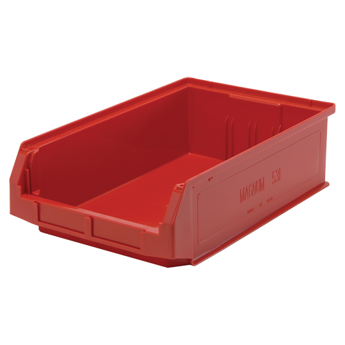 Contenants g&eacute;ants empilables, 12,375" la x 19,75" p x 5,875" h, Rouge Les Fournitures Industrielles Méga