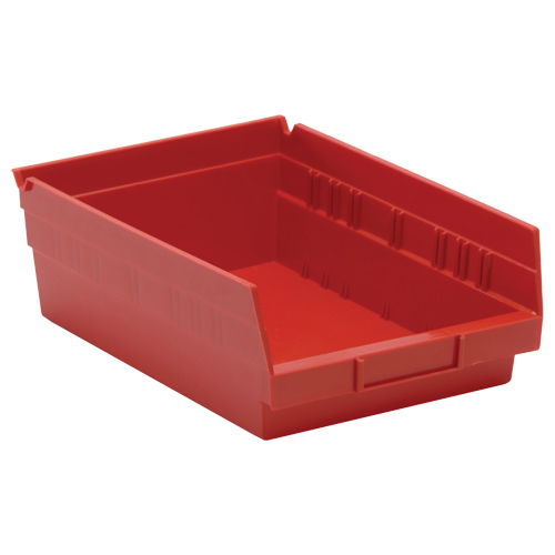 Shelf Bins, 8-3/8" W x 4" H x 11-5/8" D, Red, 30 lbs. Capacity Les Fournitures Industrielles Méga