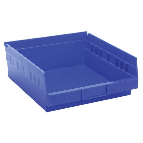 Bacs de rangement pour tablettes, 11-1/8" la x 4" H x 11-5/8" p, Bleu, Capacit&eacute; 30 lb Les Fournitures Industrielles Méga