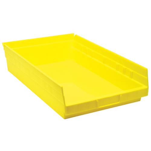 Bacs de rangement pour tablettes, 11-1/8" la x 4" H x 17-7/8" p, Jaune, Capacit&eacute; 40 lb Les Fournitures Industrielles Méga