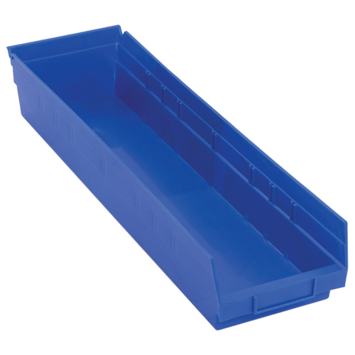 Bacs de rangement pour tablettes, 6-5/8" la x 4" H x 23-5/8" p, Bleu, Capacit&eacute; 50 lb Les Fournitures Industrielles Méga
