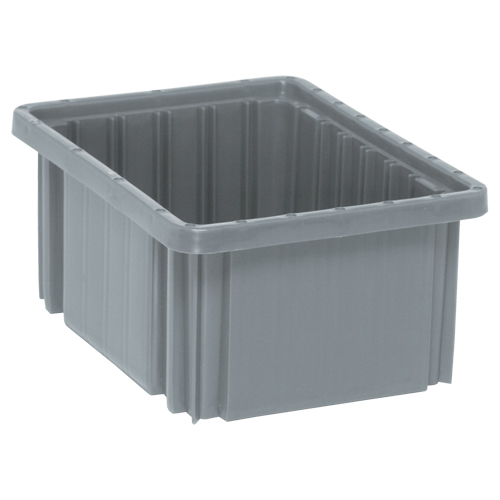 Divider Box&reg; Containers, Plastic, 10.9" W x 8.3" D x 5" H, Grey Les Fournitures Industrielles Méga